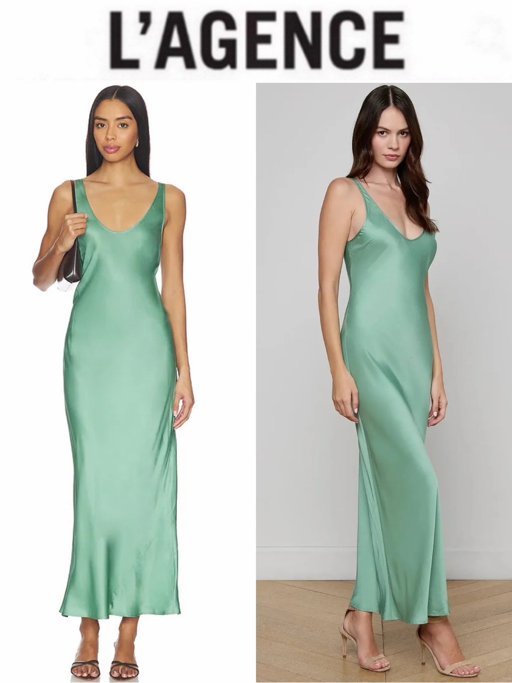 L'AGENCE Akiya Slip Tank Green Dress XS NWT $395